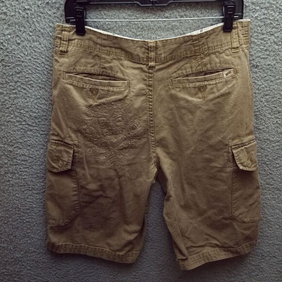 Vans Men's 30 Skull King Tan Cargo Shorts Pockets 100% Cotton 33" 11.5" 12.25" - Picture 10 of 14
